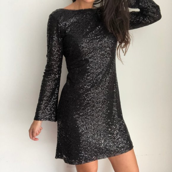 sequin shift mini dress